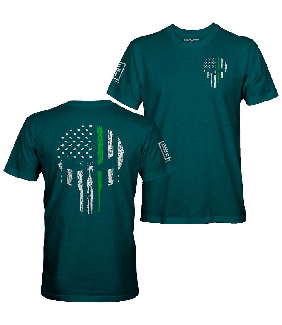 Green Line Skull T-Shirt