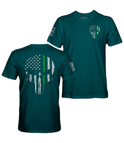 Green Line Skull T-Shirt