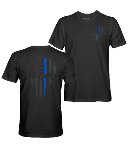 Blue Line Skull Stealth T-Shirt