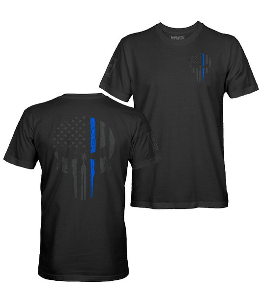 Blue Line Skull Stealth T-Shirt