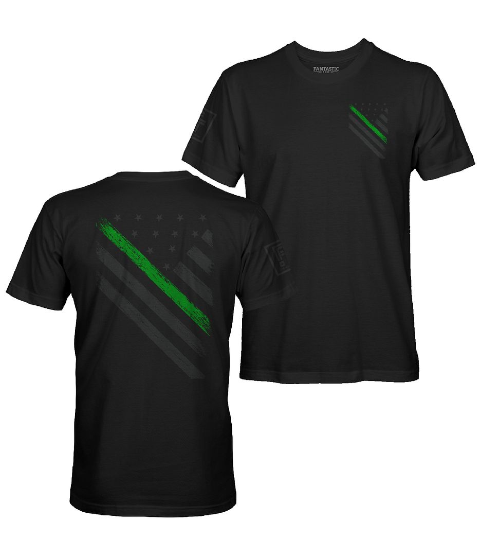 Green Line Flag Stealth T-shirt
