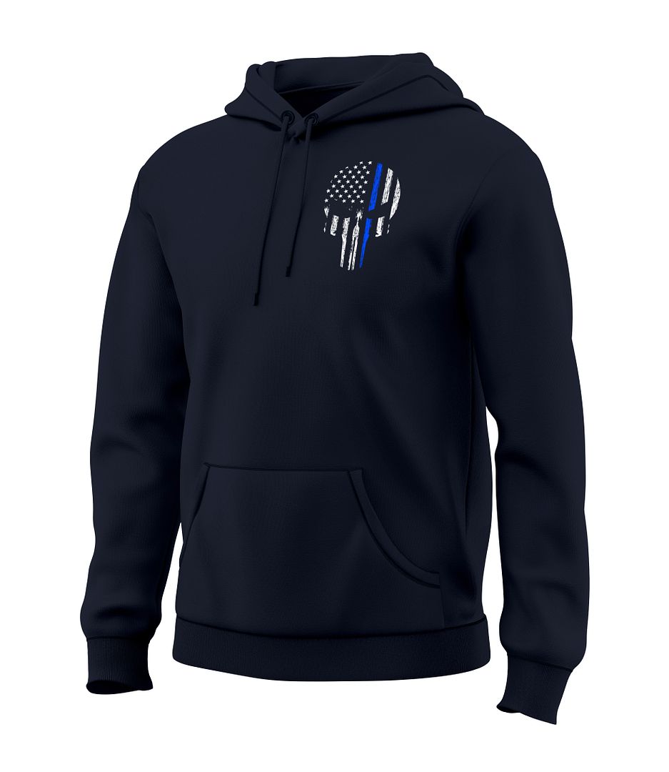 Blue Line Skull Sweatshirt
