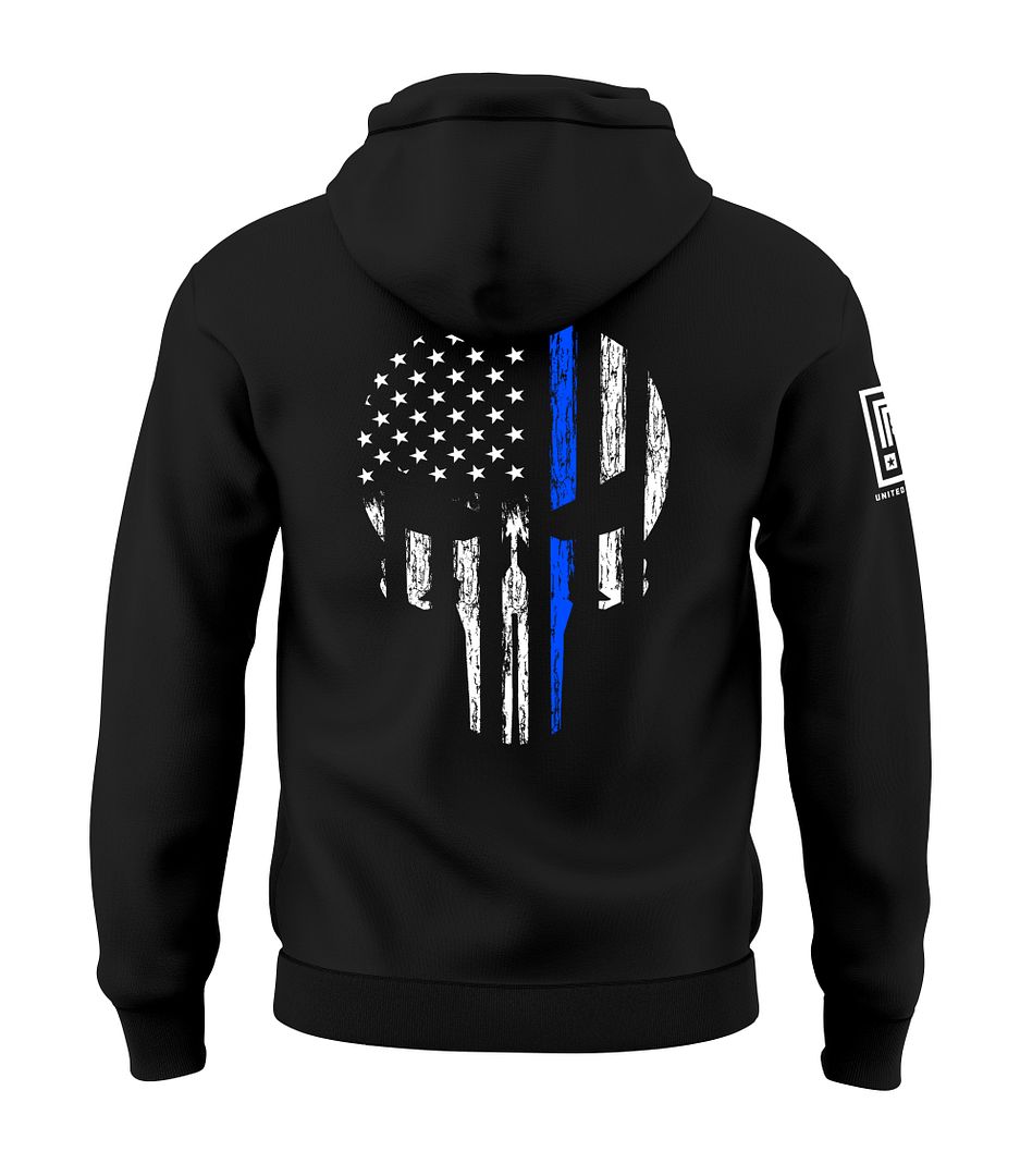 Blue Line Skull Sweatshirt