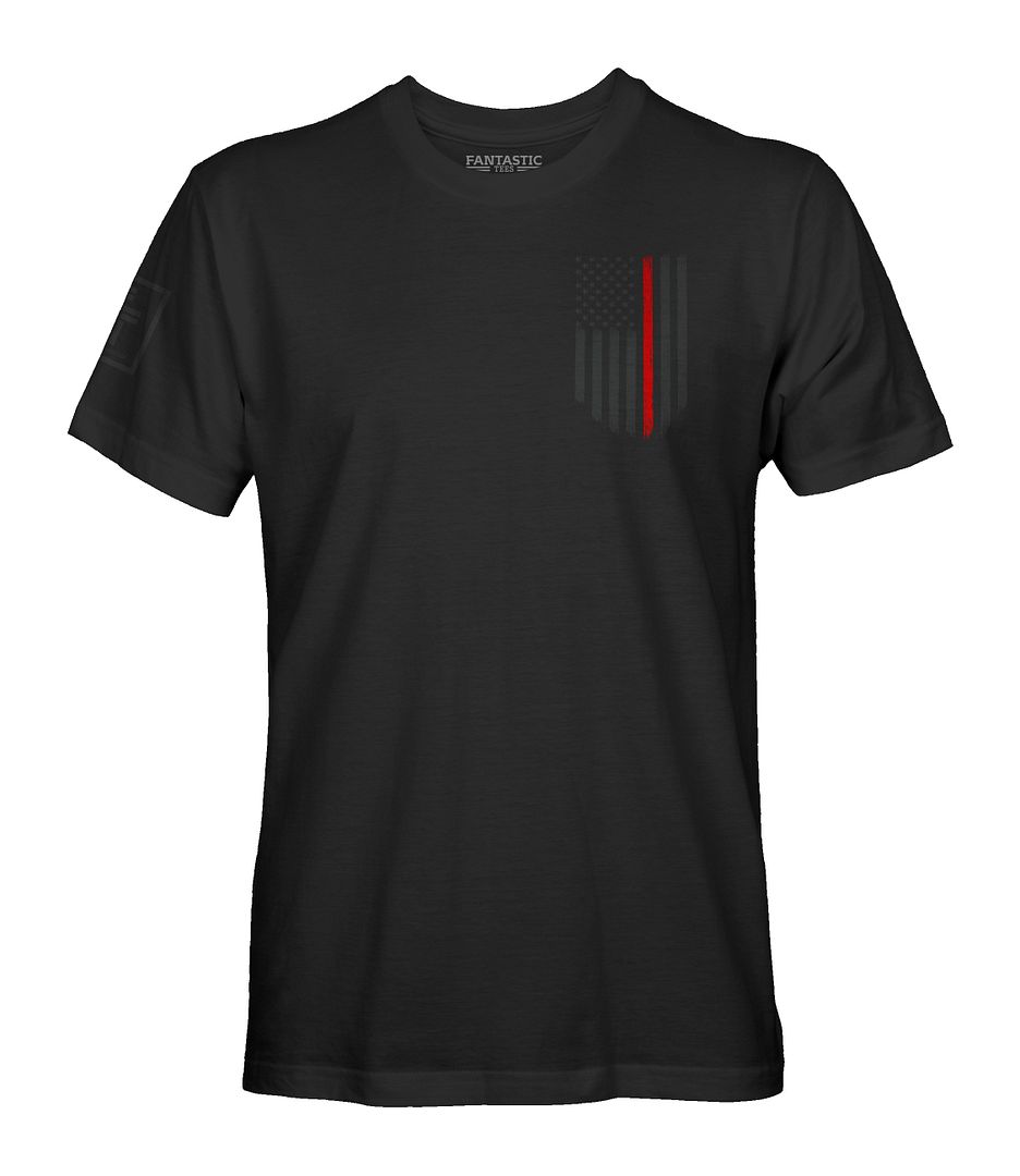 Thin Red Line Flag Stealth T-Shirt