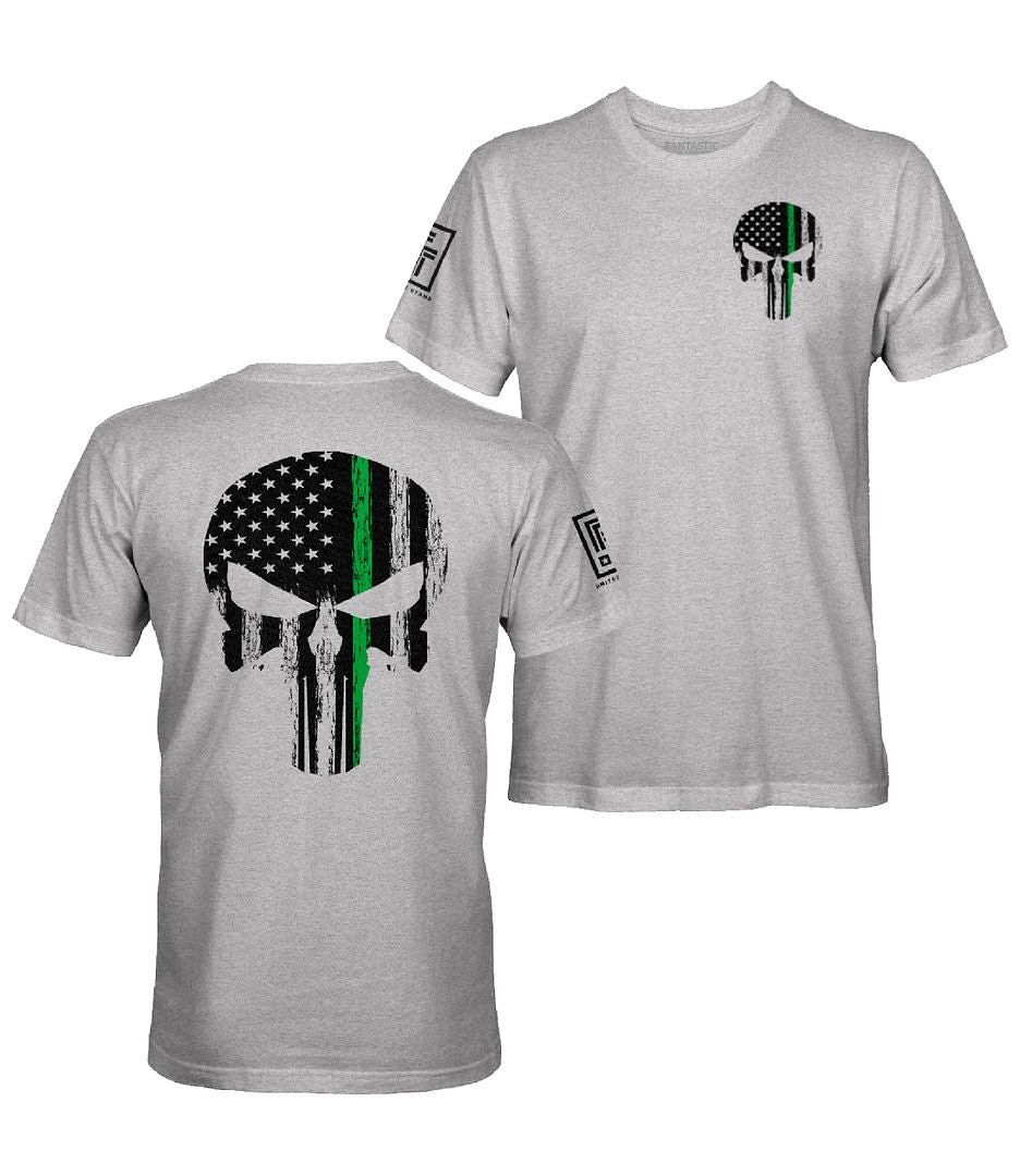 Green Line Skull T-Shirt
