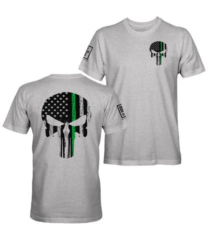 Green Line Skull T-Shirt
