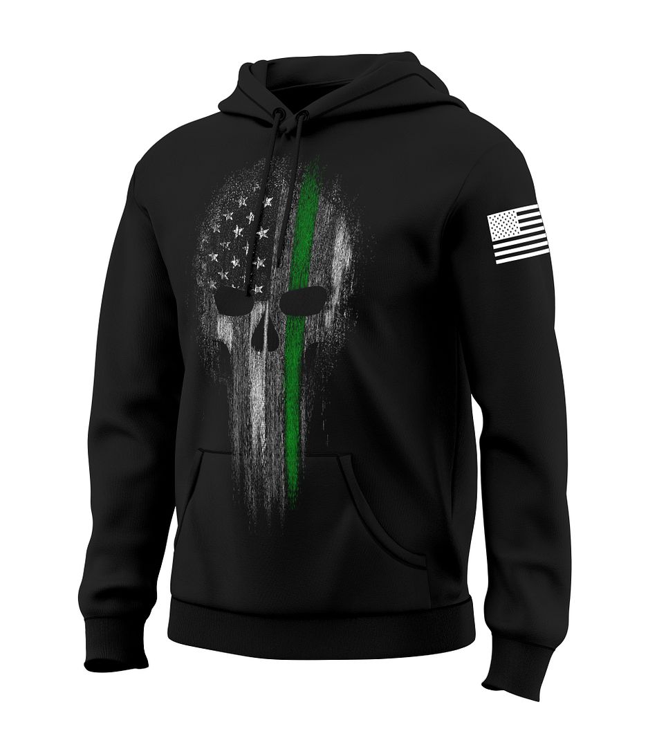 Green Line Skull Flag Sweatshirt