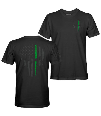 Green Line Skull Stealth T-Shirt