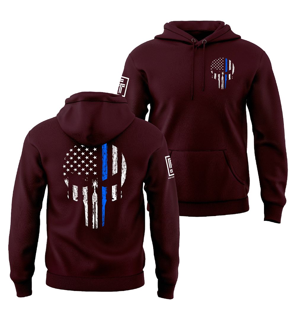 Blue Line Skull Sweatshirt