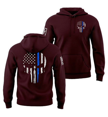 Blue Line Skull Sweatshirt