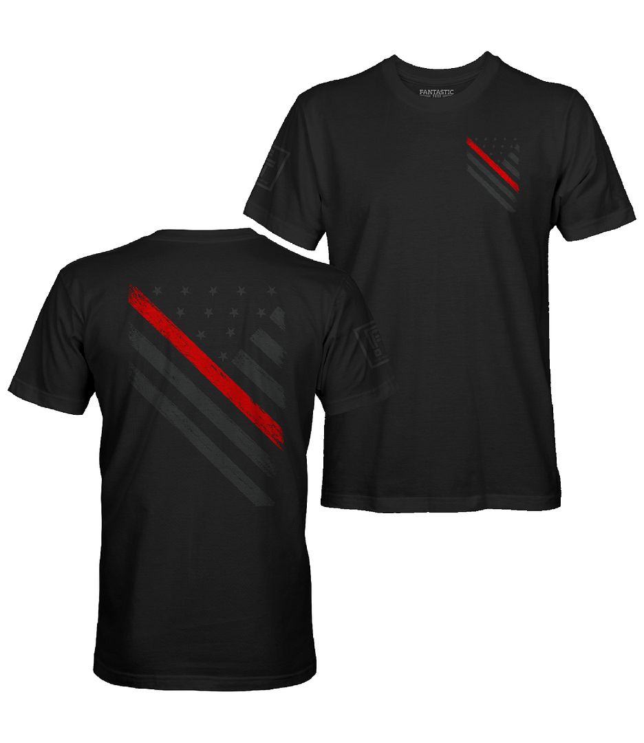 Red Line Flag Stealth T-Shirt