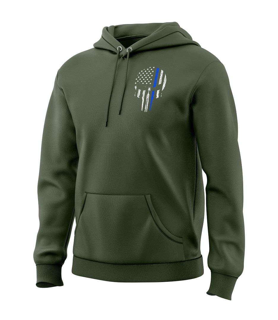 Blue Line Skull Sweatshirt