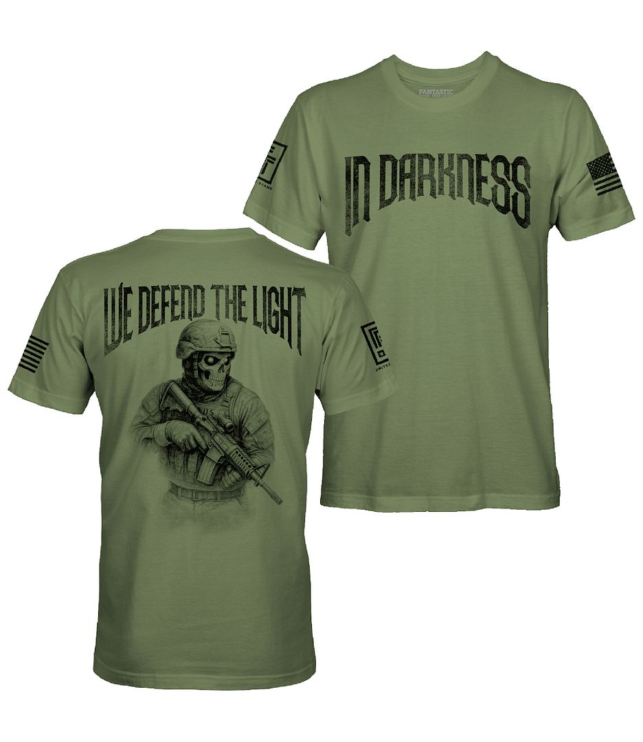 In Darkness We Defend The Light Men's Patriotic T-Shirt