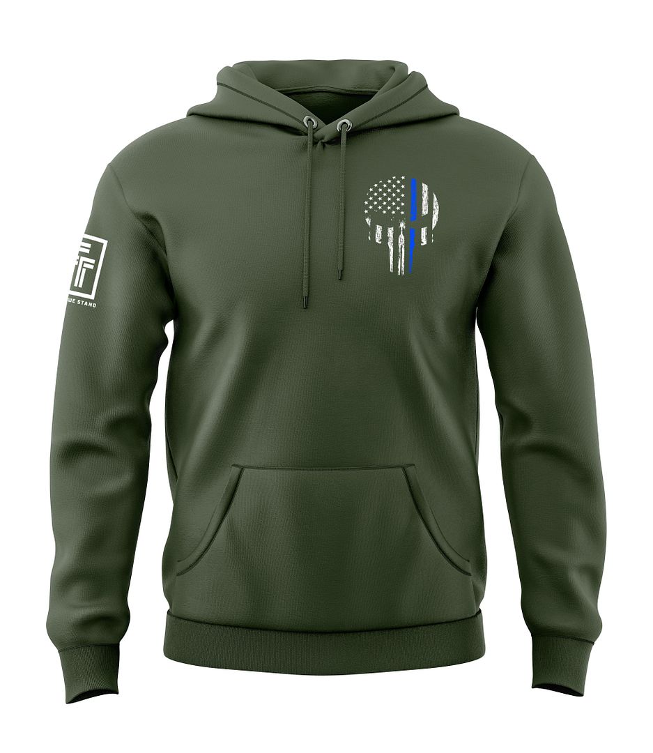 Blue Line Skull Sweatshirt