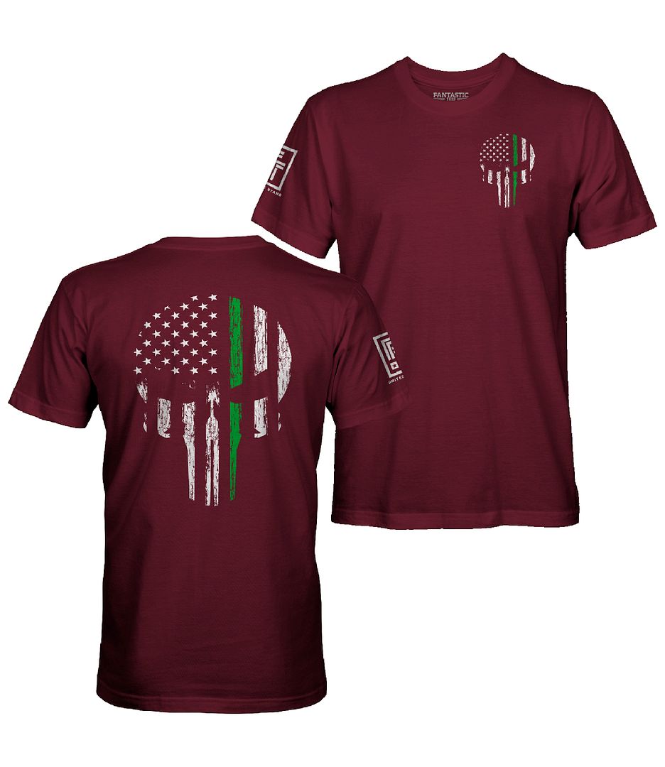 Green Line Skull T-Shirt