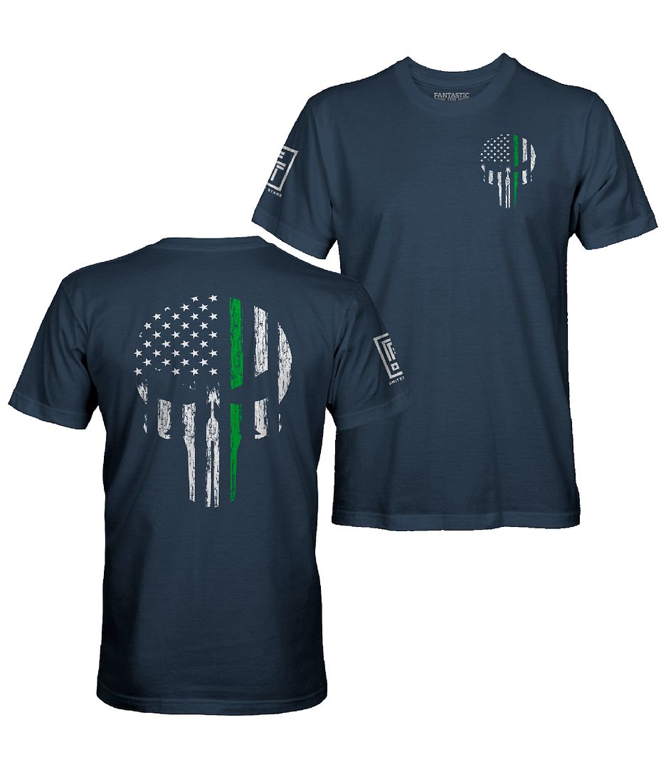 Green Line Skull T-Shirt