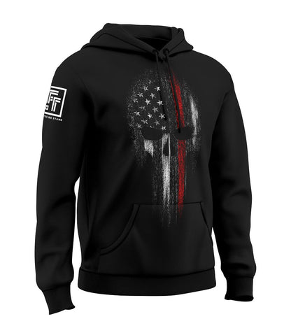 Red Line Skull Flag Sweatshirt