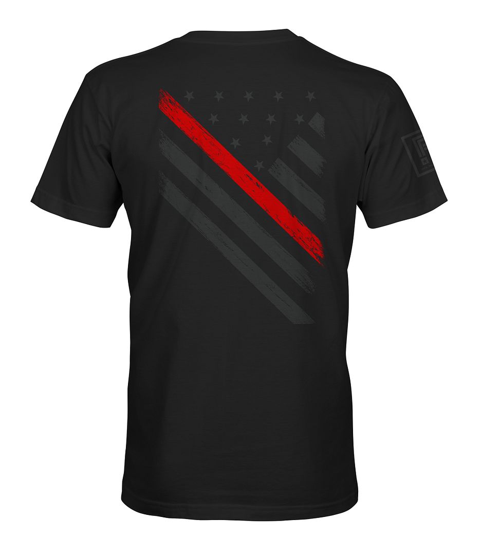 Red Line Flag Stealth T-Shirt