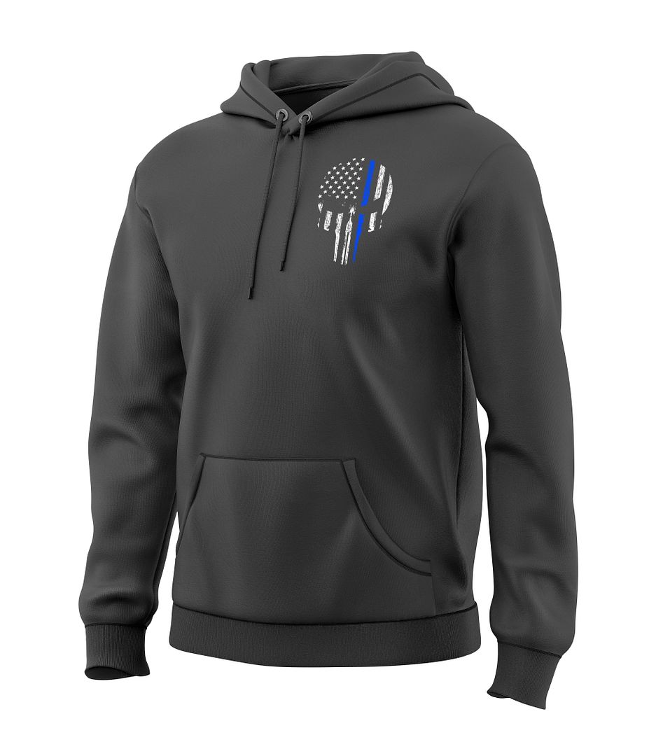 Blue Line Skull Sweatshirt