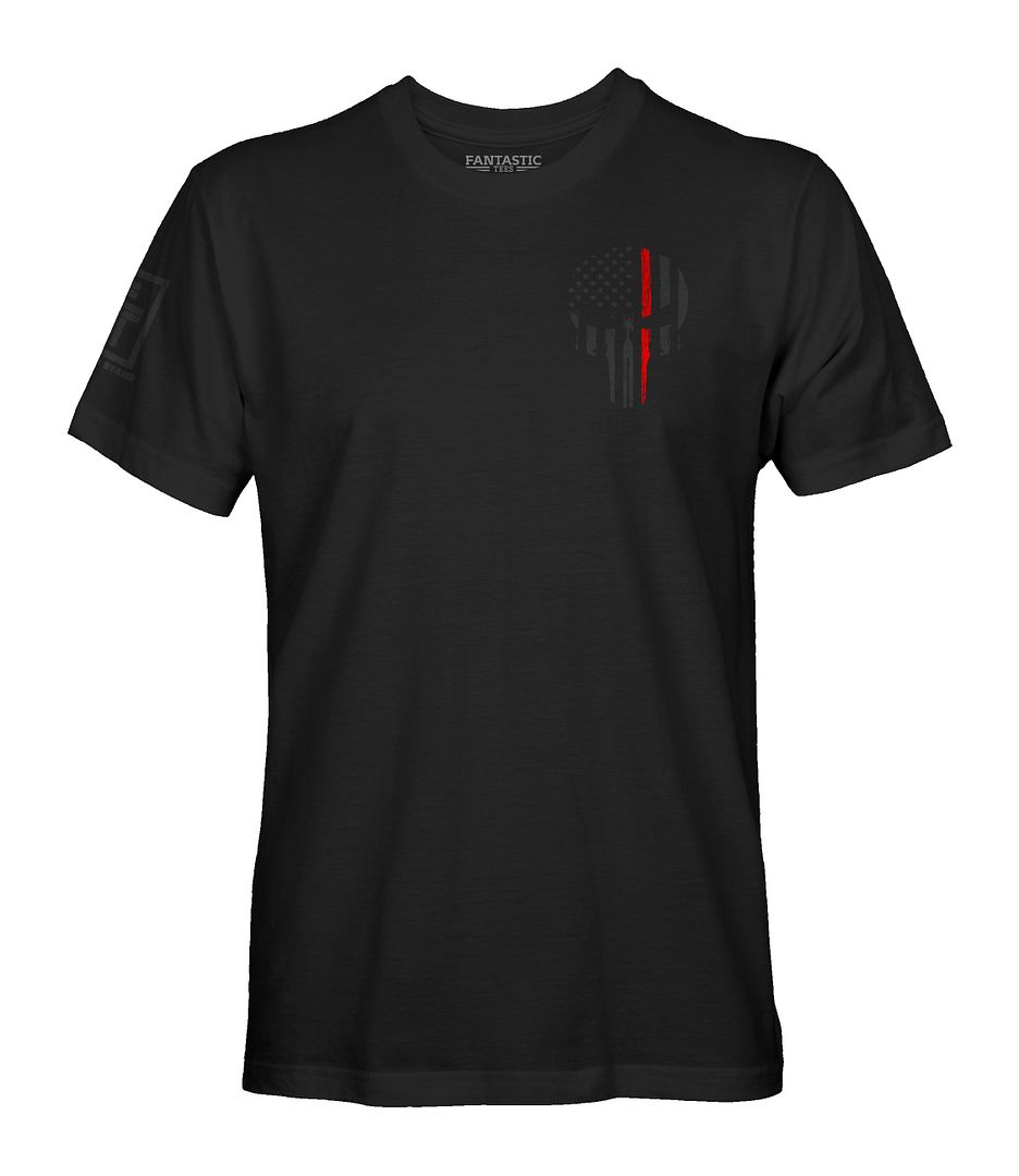 Red Line Skull Stealth T-Shirt