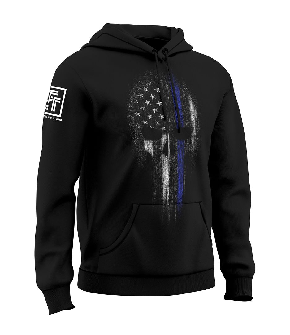 Blue Line Skull Flag Sweatshirt
