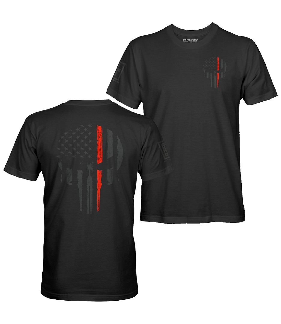 Red Line Skull Stealth T-Shirt