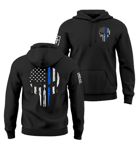 Blue Line Skull Sweatshirt