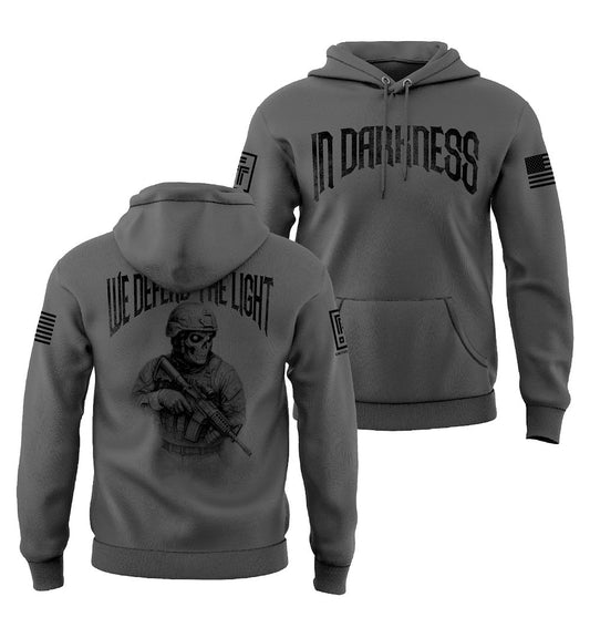In Darkness We Defend the Light Men's Patriotic Sweatshirt