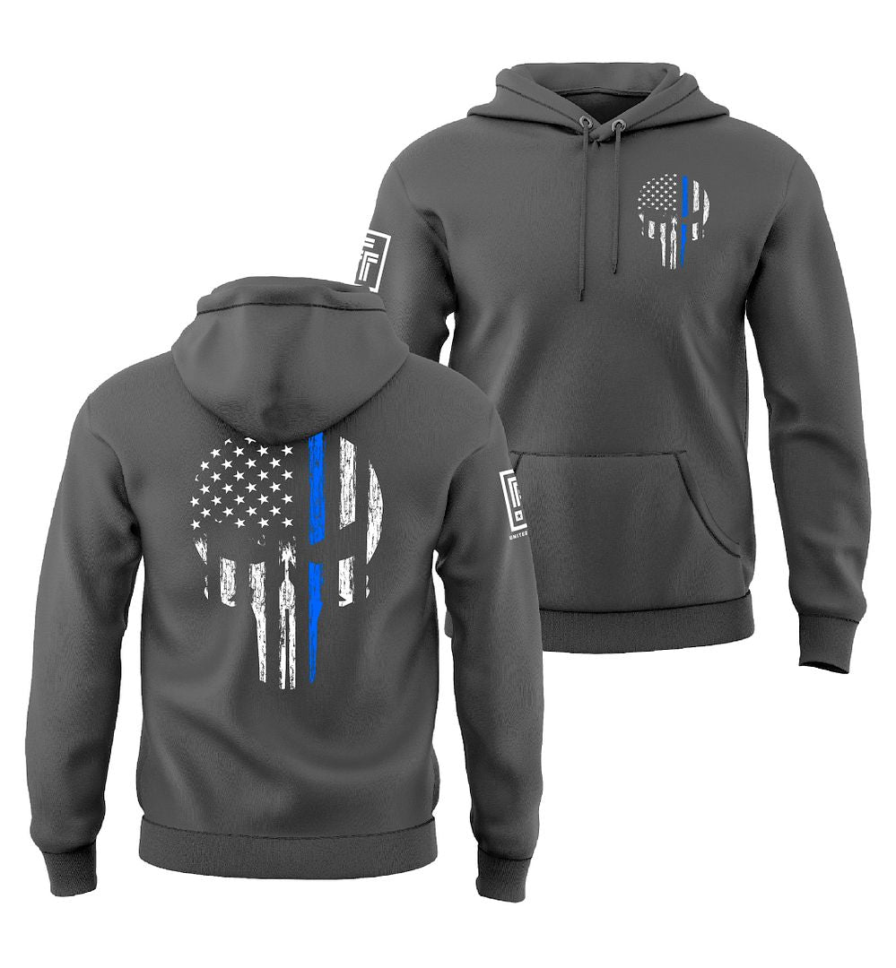 Blue Line Skull Sweatshirt