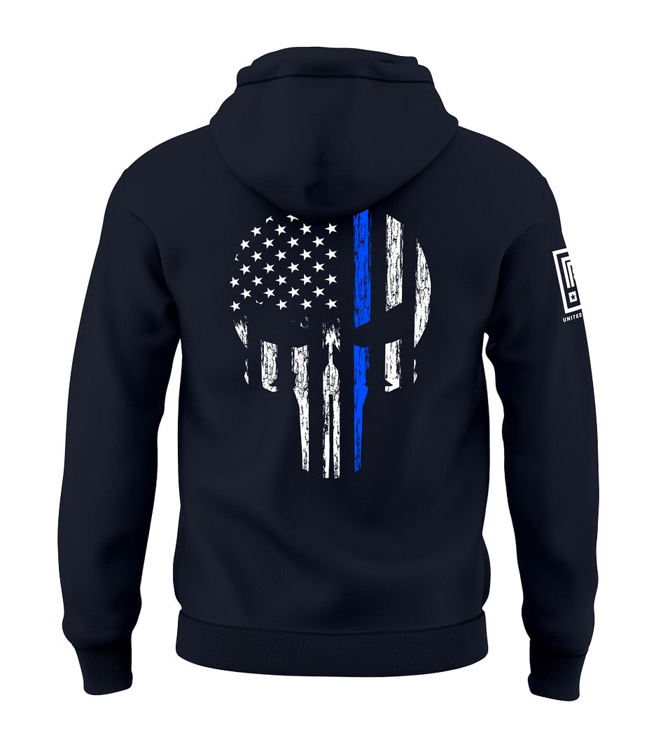 Blue Line Skull Sweatshirt