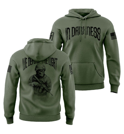 In Darkness We Defend the Light Men's Patriotic Sweatshirt