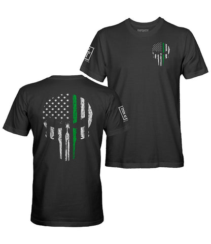 Green Line Skull T-Shirt