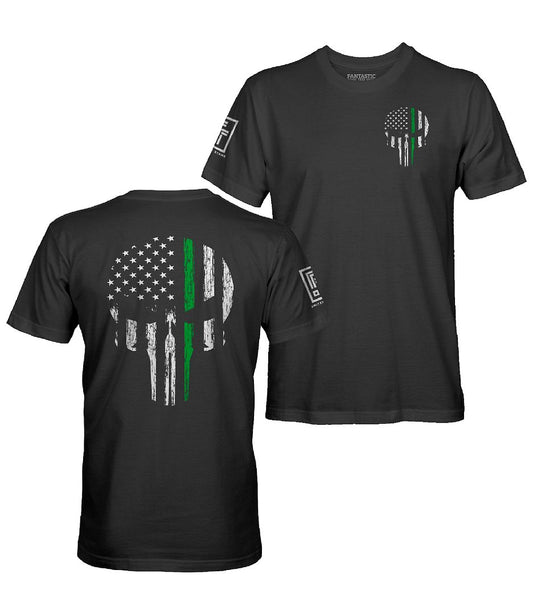 Green Line Skull T-Shirt