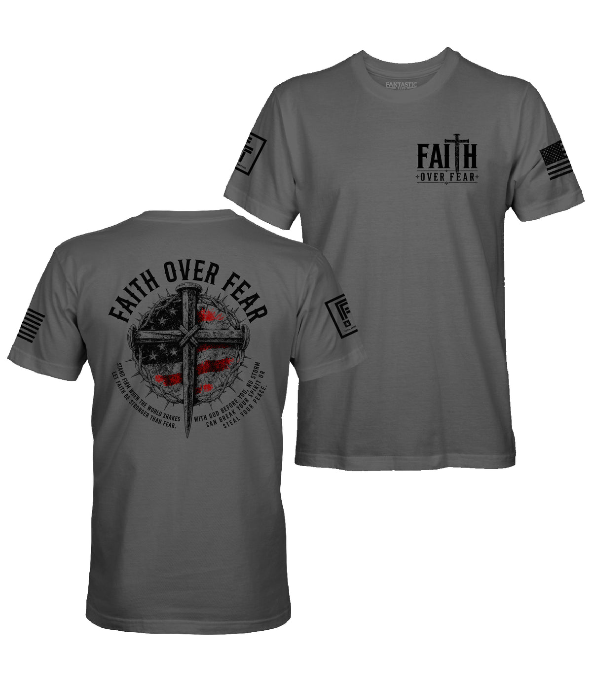 Faith Over Fear Nail Cross T-Shirt