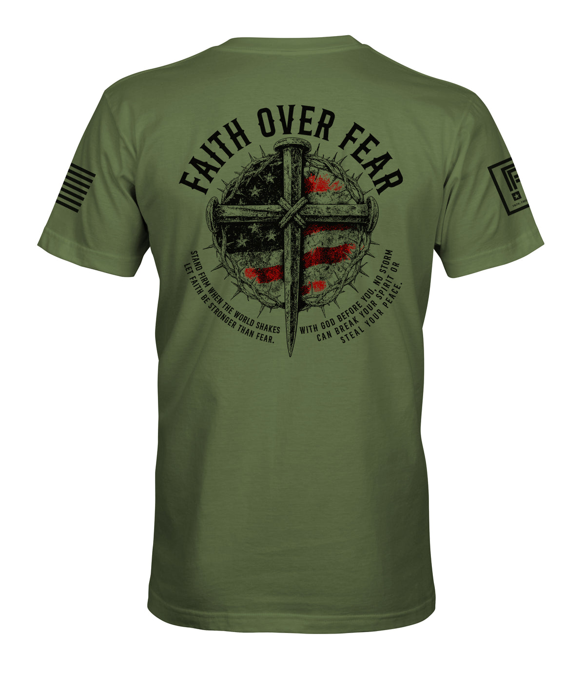 Faith Over Fear Nail Cross T-Shirt