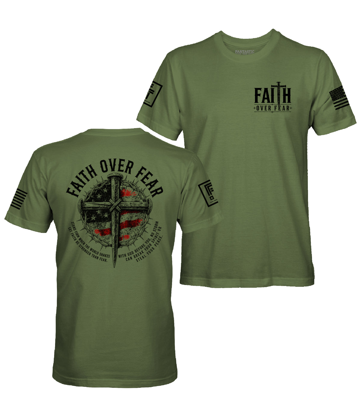 Faith Over Fear Nail Cross T-Shirt