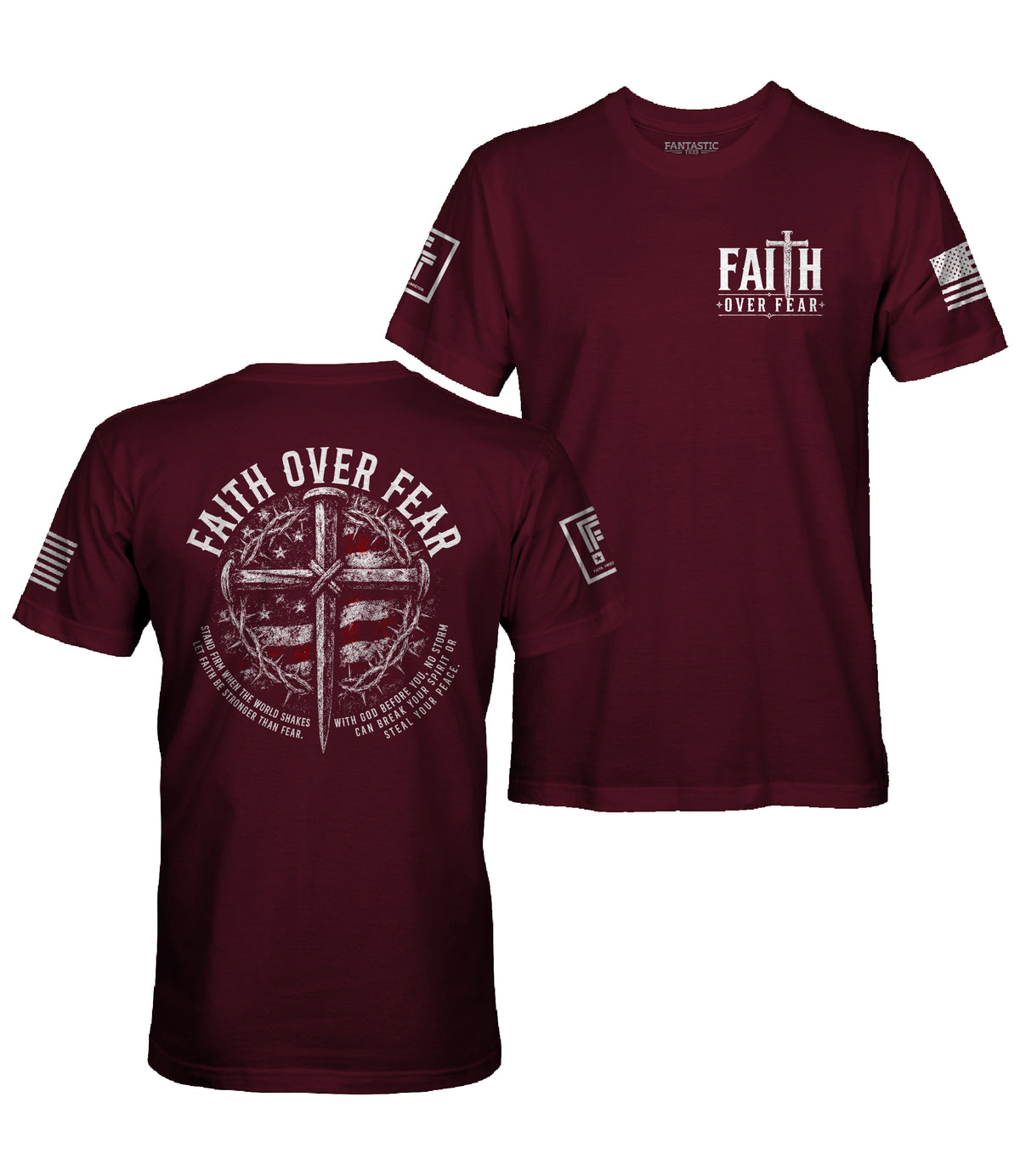 Faith Over Fear Nail Cross T-Shirt