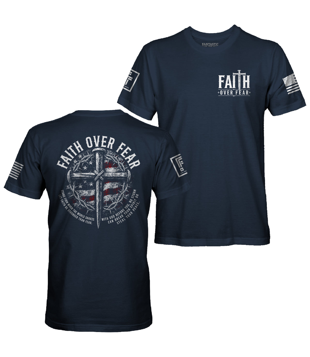 Faith Over Fear Nail Cross T-Shirt