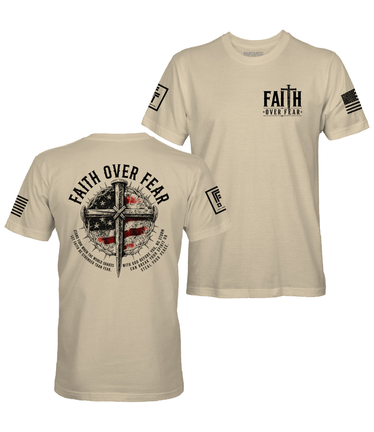 Faith Over Fear Nail Cross T-Shirt