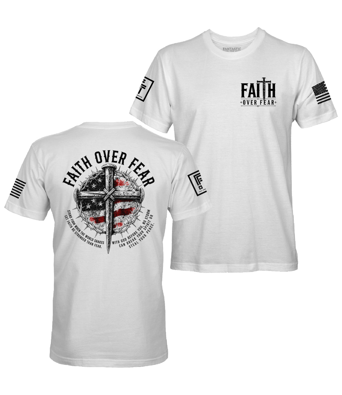 Faith Over Fear Nail Cross T-Shirt
