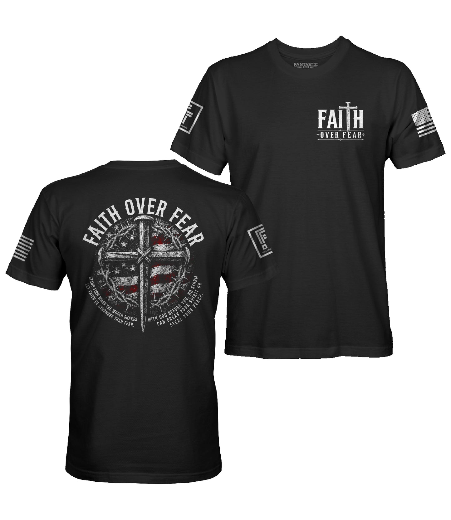 Faith Over Fear Nail Cross T-Shirt