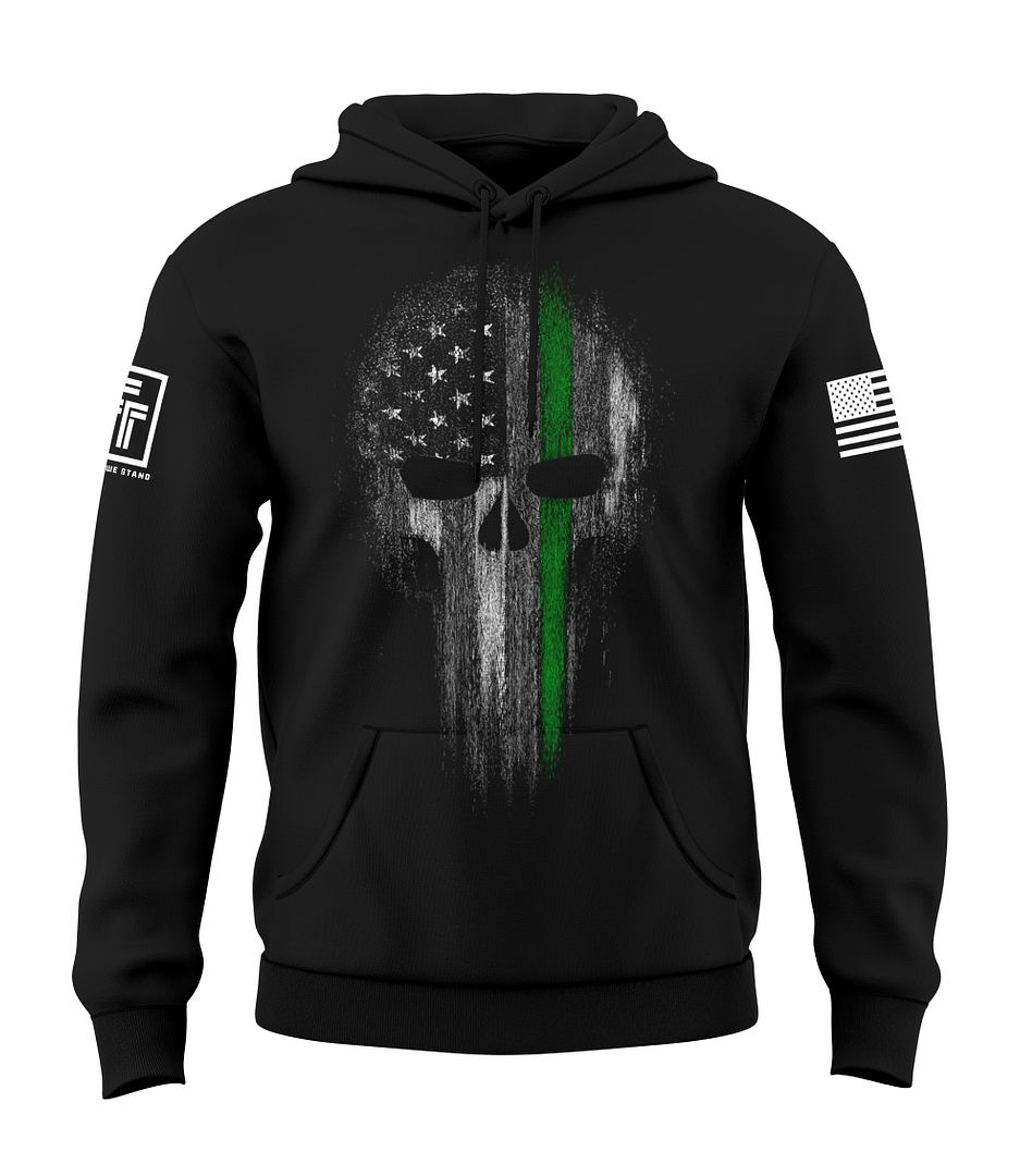 Green Line Skull Flag Sweatshirt