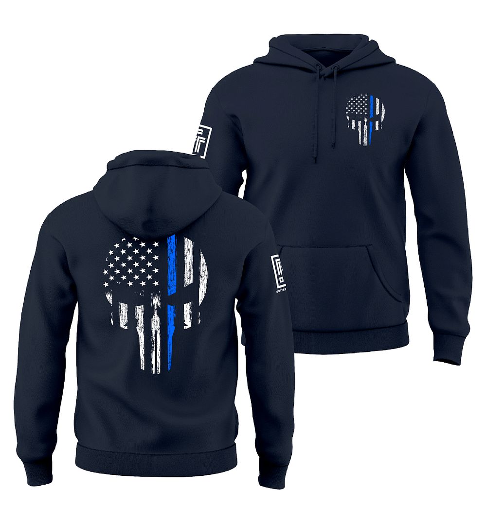 Blue Line Skull Sweatshirt