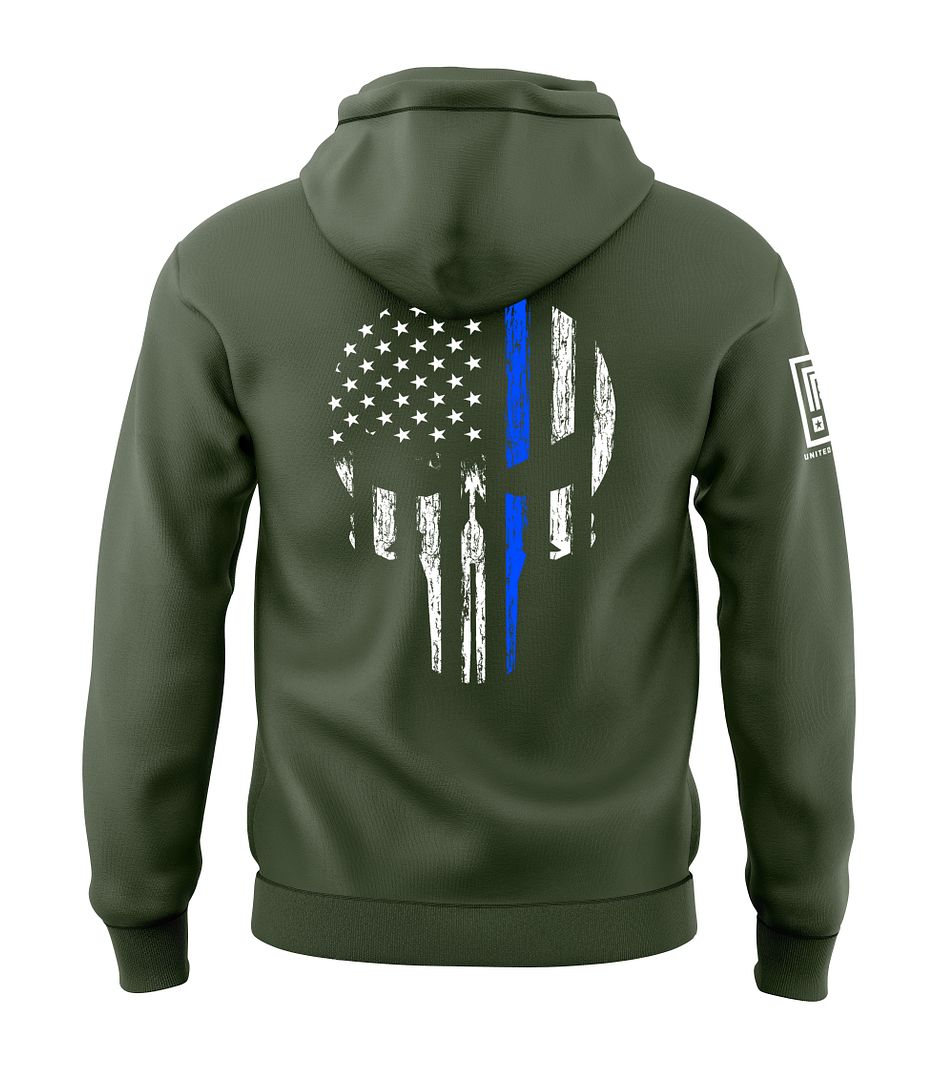 Blue Line Skull Sweatshirt