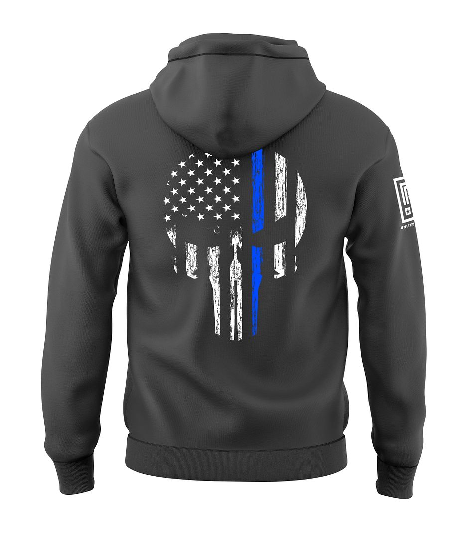 Blue Line Skull Sweatshirt