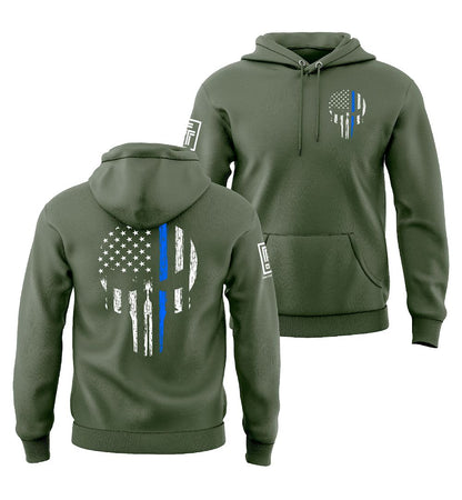 Blue Line Skull Sweatshirt
