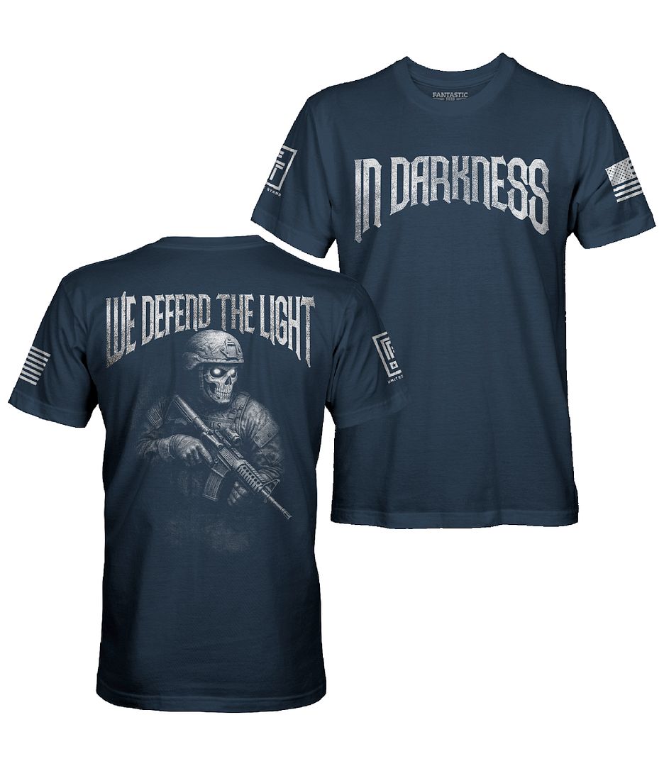 In Darkness We Defend The Light Men's Patriotic T-Shirt