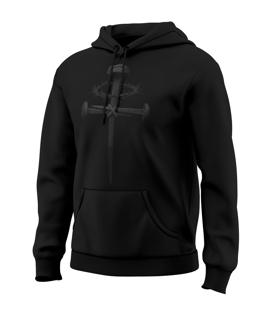 Forged Victory: Nail & Cross Stealth Sweatshirt