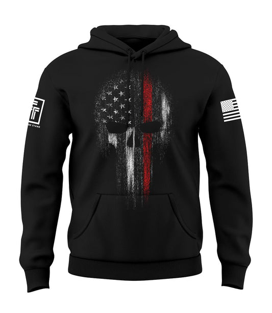 Red Line Skull Flag Sweatshirt