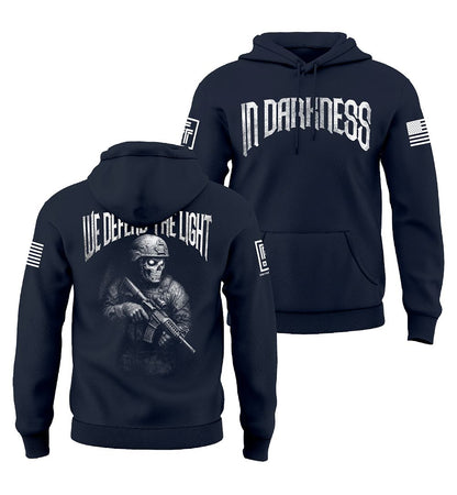 In Darkness We Defend the Light Men's Patriotic Sweatshirt